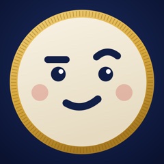 A coin face with one eyebrow raised